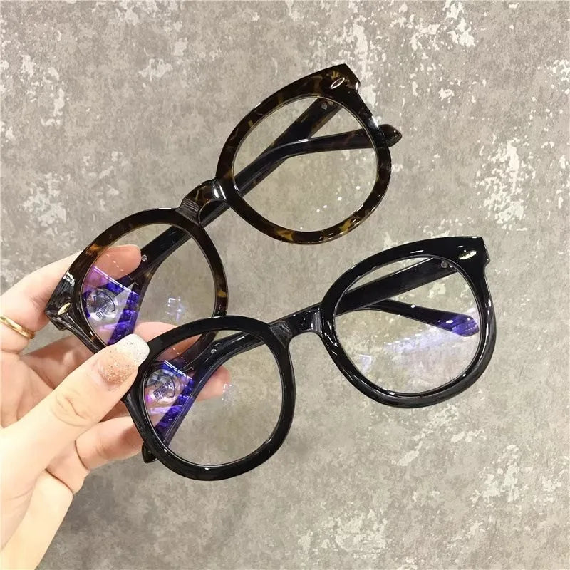 Round Oversized Glasses for Women - Bold Clear Lens Fashion Eyewear