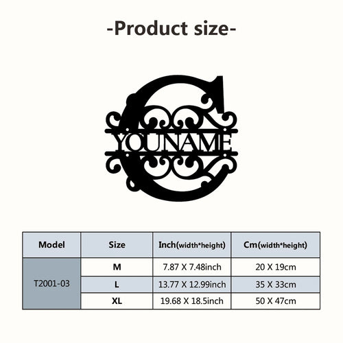 Personalized Custom Name 26 Letters Metal Wall Art Decoration Cutout