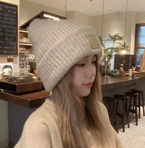 Trendy Knit Beanie with Embroidered Logo – Soft Winter Hat for Women and Men
