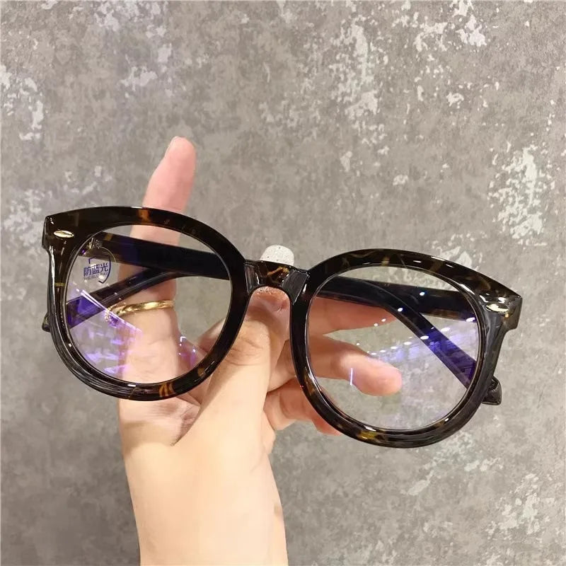 Round Oversized Glasses for Women - Bold Clear Lens Fashion Eyewear
