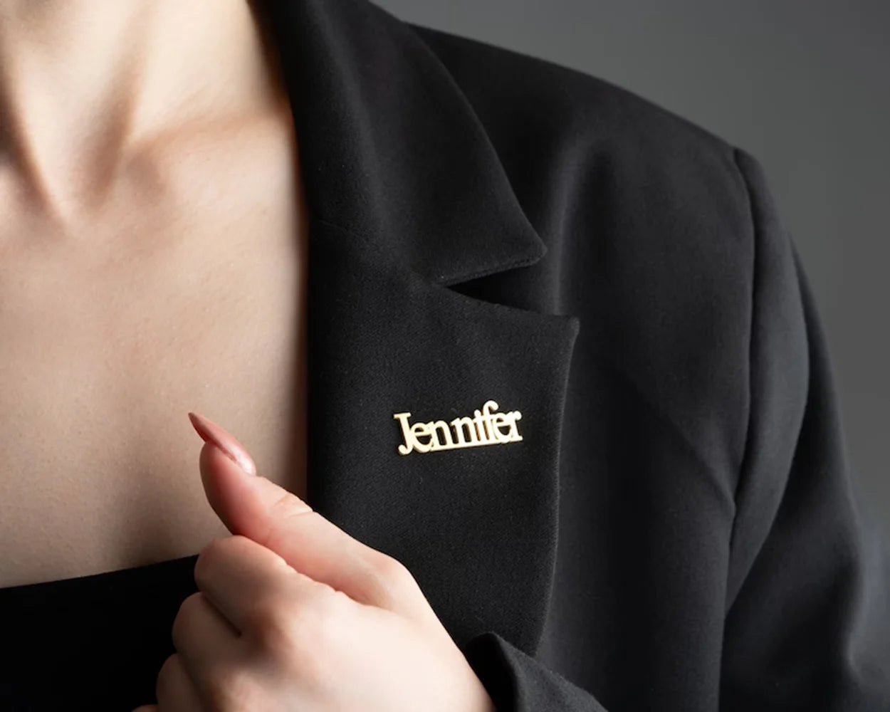 Personalized Nameplate Brooch Custom Unisex Jacket Badge with Name