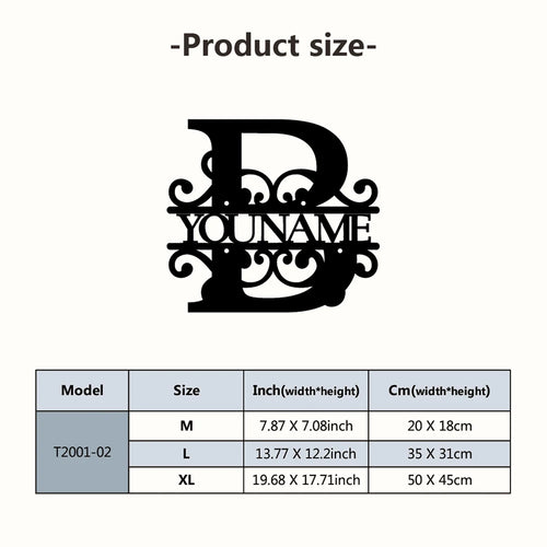 Personalized Custom Name 26 Letters Metal Wall Art Decoration Cutout