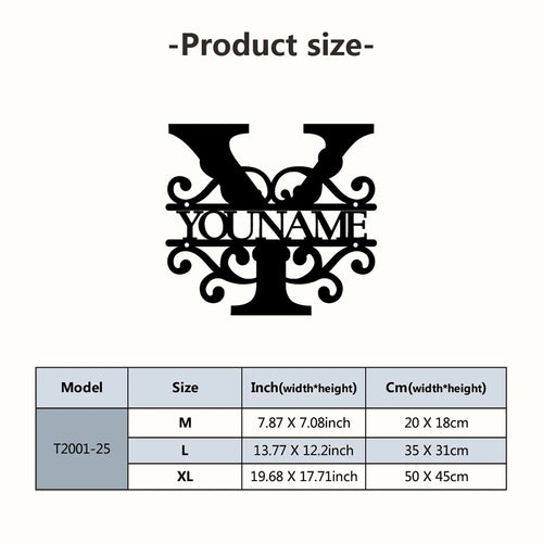 Personalized Custom Name 26 Letters Metal Wall Art Decoration Cutout