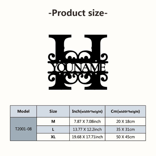 Personalized Custom Name 26 Letters Metal Wall Art Decoration Cutout