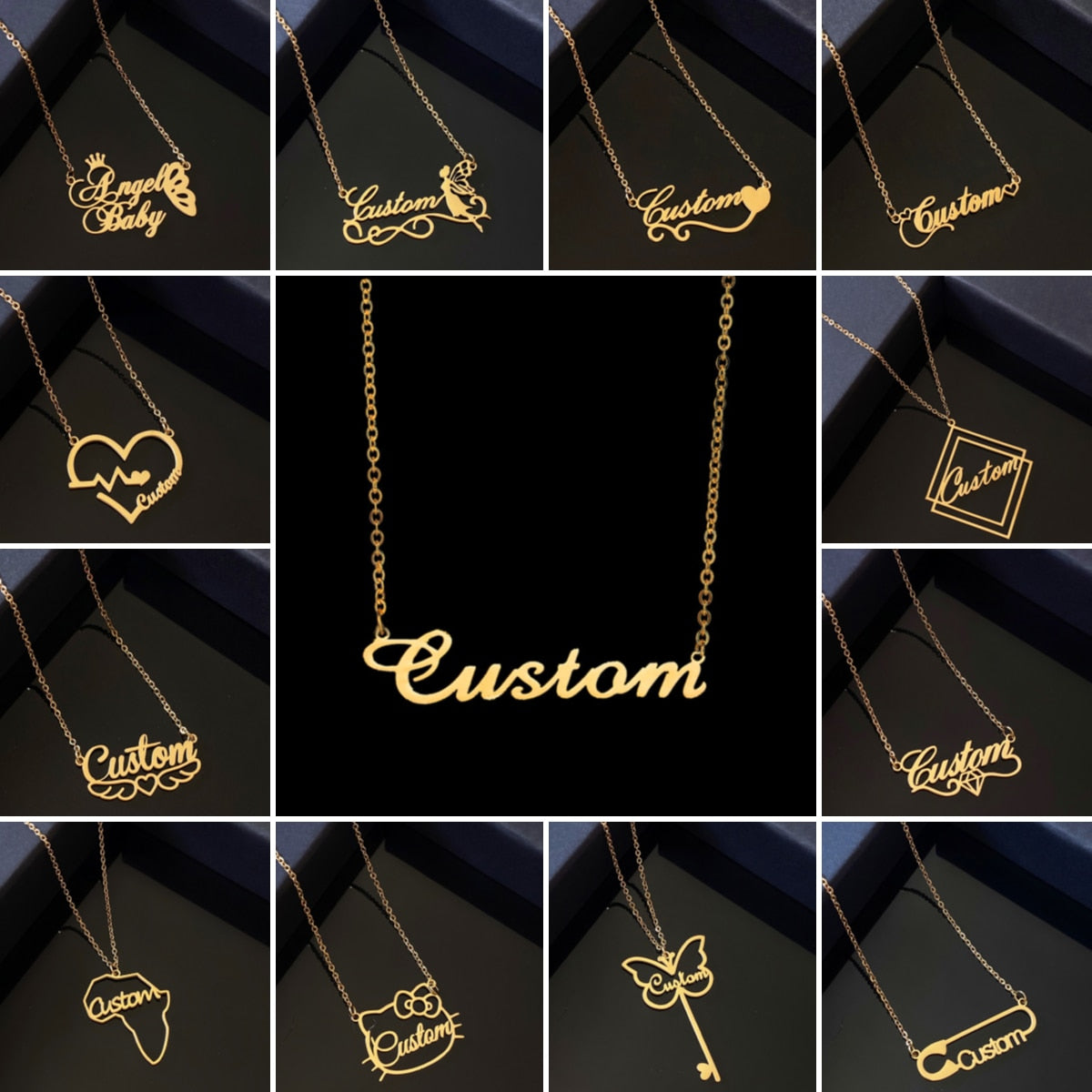 Stainless Steel Customized Name Necklaces for Women Personalized