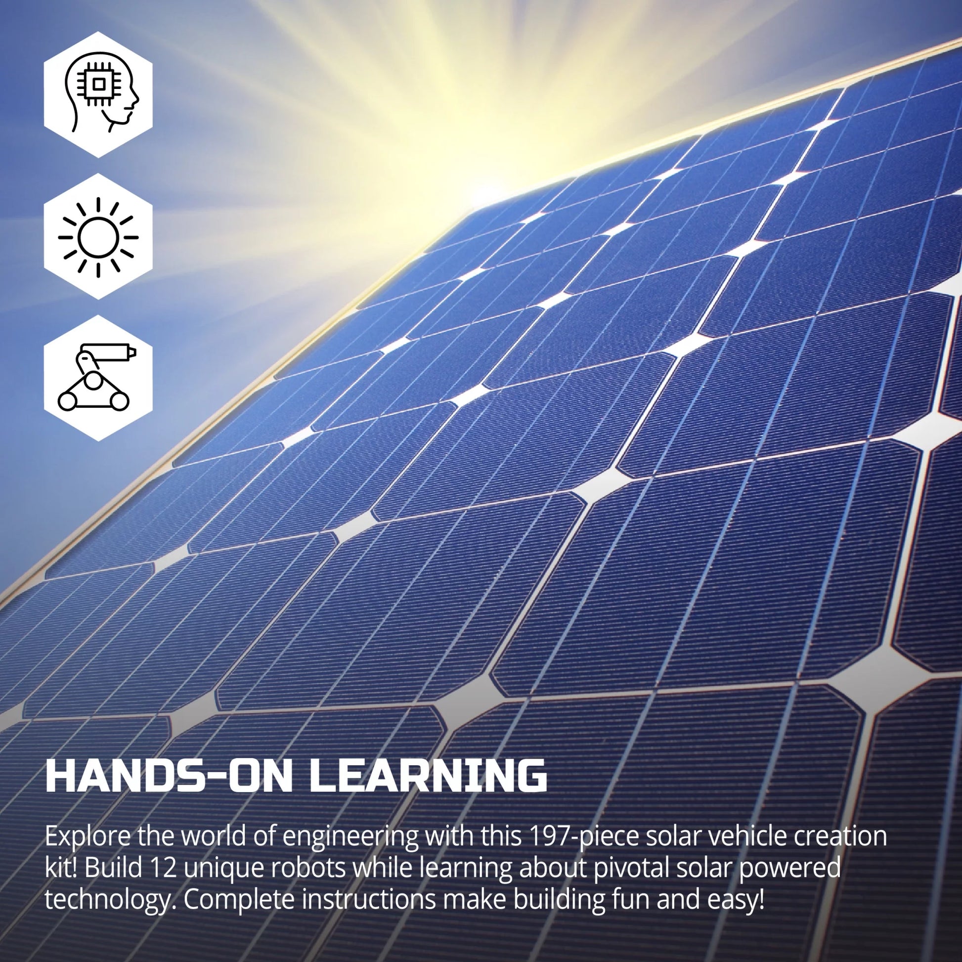 (2 Pack)  STEM 12-In-1 Solar Robot Creation 190-Piece Kit, Kids & Teens