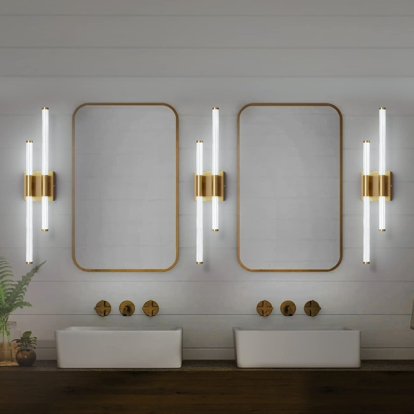 Modern Bathroom Vanity Light 23.22In Gold LED 6000K Bathroom Light Fixtures O...