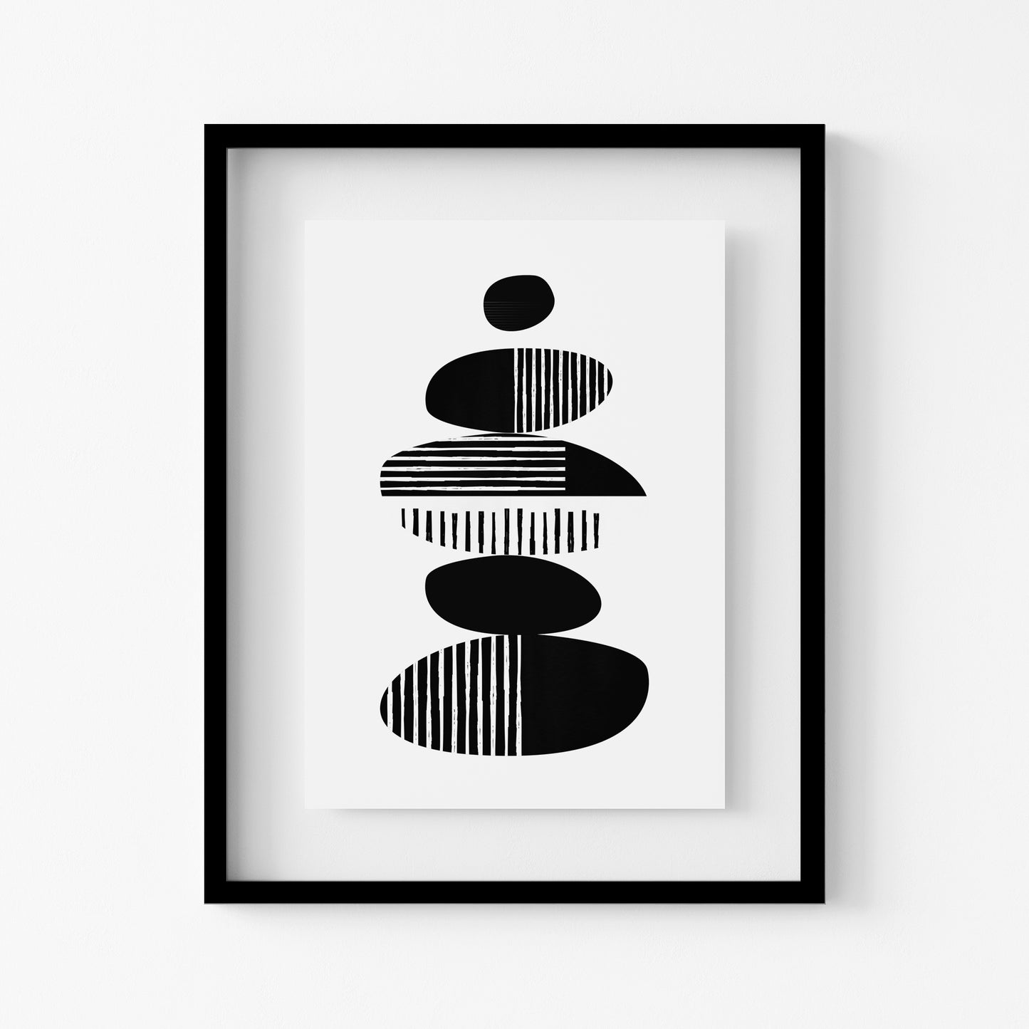 Abstract Black and White Geometric Art Print Wall Art Decor