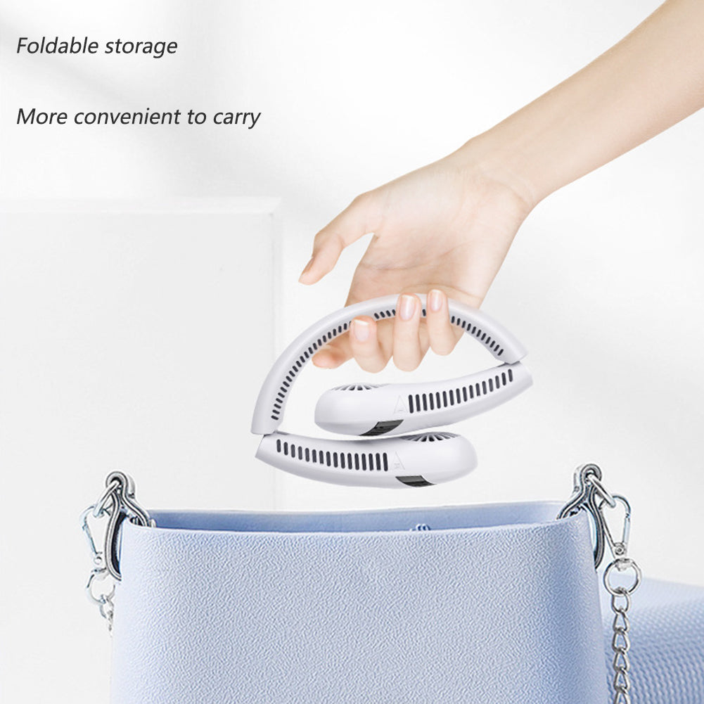 Portable Hanging Neck Fan 5000Mah USB Rechargeable Bladeless Mute Sports Fans Summer Outdoor Air Cooling Wearable Neckband Fan