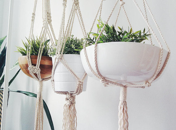 Handmade Macramé Plant Hangers for Indoor and Outdoor Use