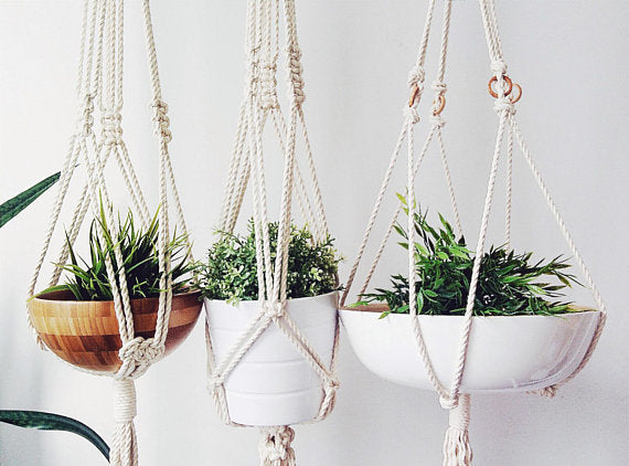 Handmade Macramé Plant Hangers for Indoor and Outdoor Use