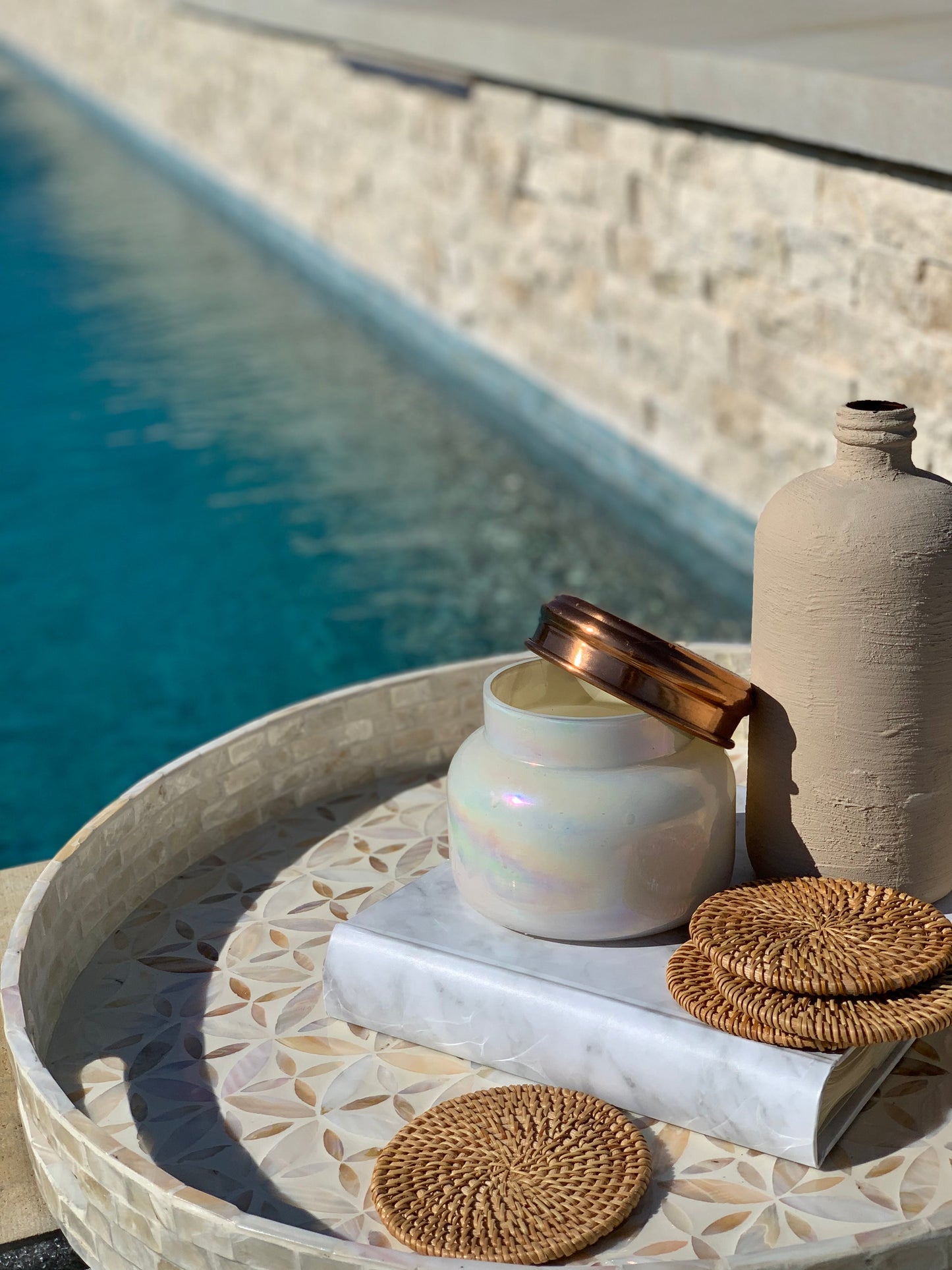 Handwoven Rattan Coasters – Natural Round Wicker