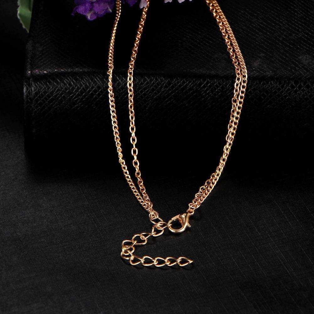 Gold Layered V and Triangle Pendant Necklace