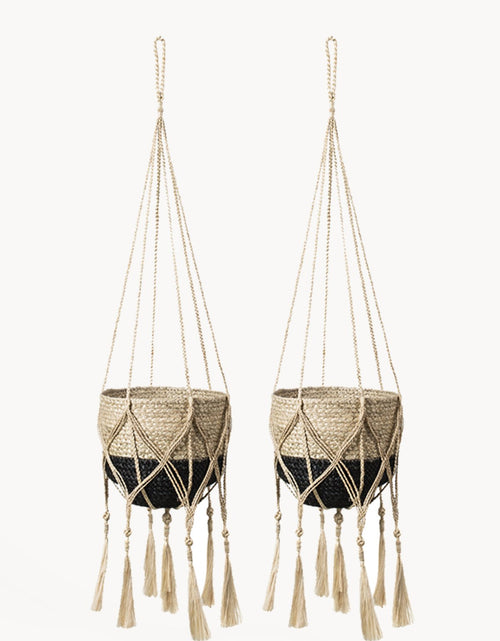 Load image into Gallery viewer, Handwoven Macramé Hanging Planters – Boho Style Jute and Cotton Plant
