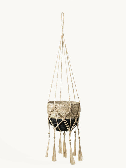 Handwoven Macramé Hanging Planters – Boho Style Jute and Cotton Plant