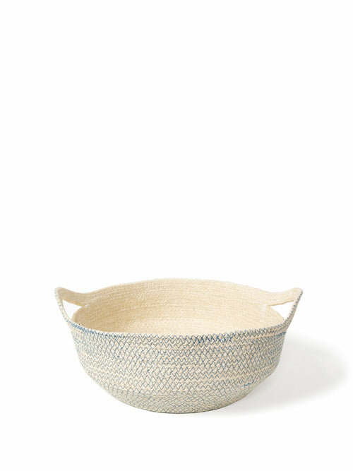 Round Woven Storage Baskets with Handles – Handcrafted Cotton Rope