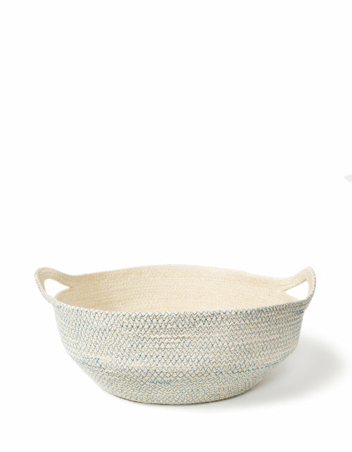 Load image into Gallery viewer, Round Woven Storage Baskets with Handles – Handcrafted Cotton Rope
