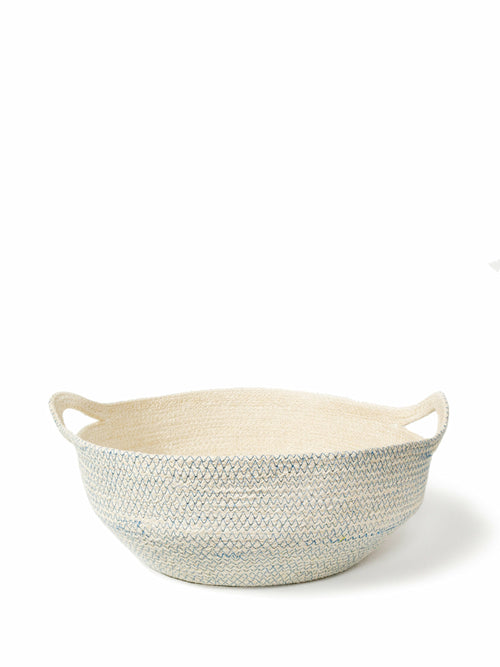 Round Woven Storage Baskets with Handles – Handcrafted Cotton Rope