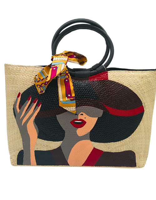 Load image into Gallery viewer, Handwoven Sabutan Hand/Shoulder Bag with Leather Handle - Stylish and Eco-Friendly Design
