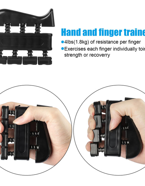 Load image into Gallery viewer, 5Pcs Hand Grip Strengthener Set, Adjustable Resistance 22 to 132Lbs Hand Gripper Strength Trainer, Finger Exerciser, Finger Stretcher, Grip Loop, Stress Relief Ball
