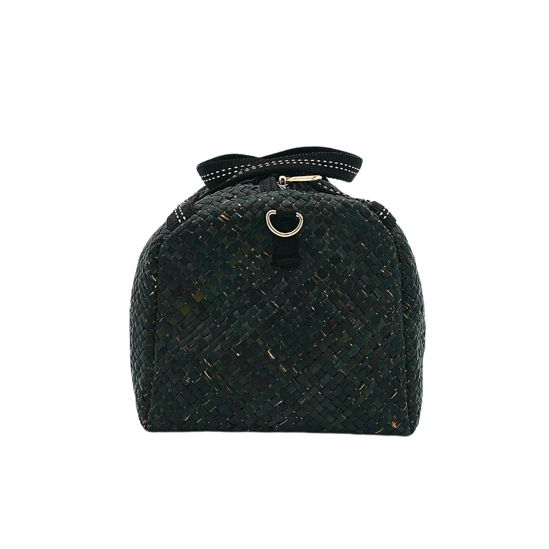 Black Handwoven Buri Bag with Adjustable Strap | Stylish and Eco-Friendly Crossbody Tote