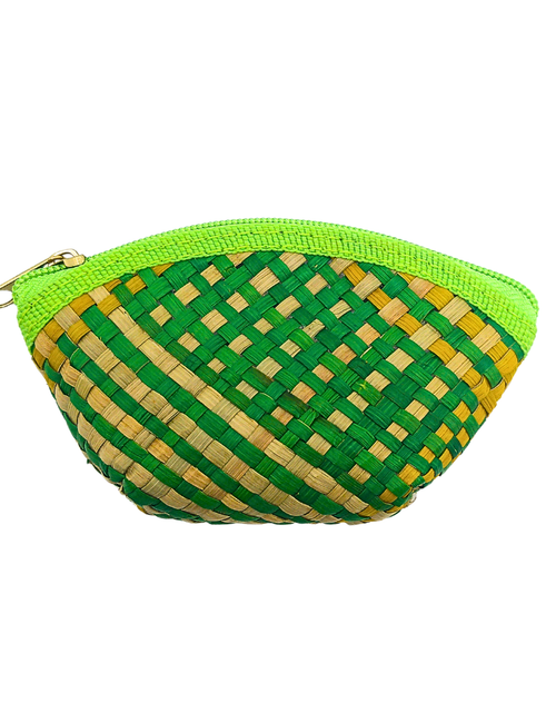 Load image into Gallery viewer, Colorful Handwoven Buri Coin Purse with Zipper - Eco-Friendly and Stylish
