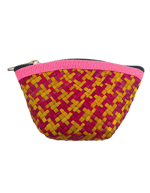 Load image into Gallery viewer, Colorful Handwoven Buri Coin Purse with Zipper - Eco-Friendly and Stylish
