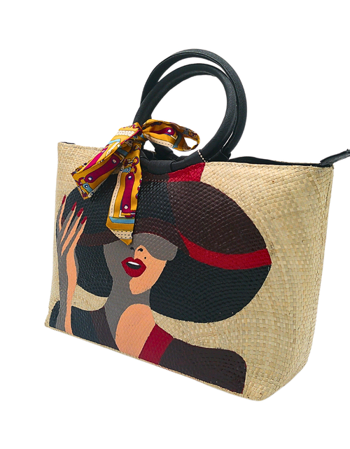 Load image into Gallery viewer, Handwoven Sabutan Hand/Shoulder Bag with Leather Handle - Stylish and Eco-Friendly Design
