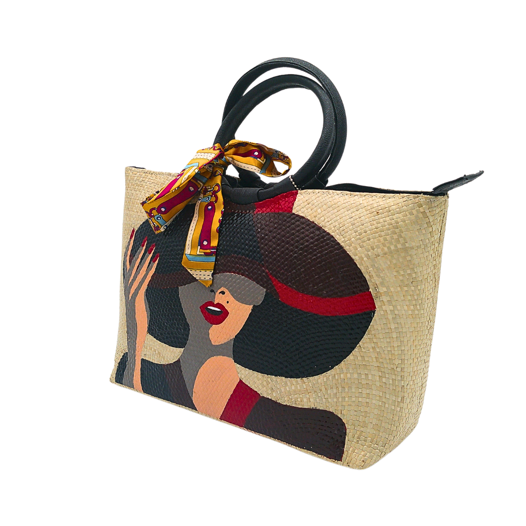 Handwoven Sabutan Hand/Shoulder Bag with Leather Handle - Stylish and Eco-Friendly Design