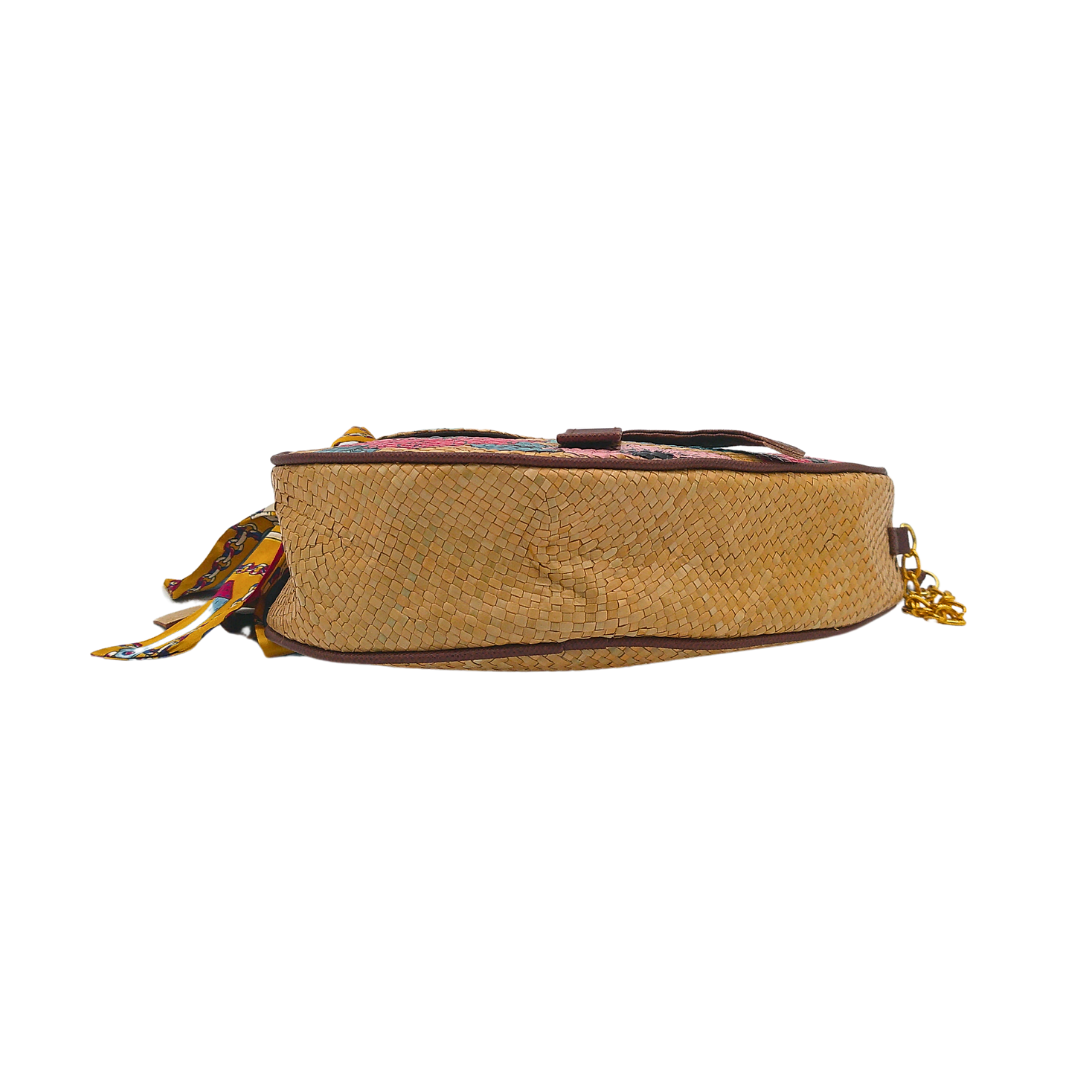 Handwoven Sabutan Bag with Floral Design and Chain Strap - Eco-Friendly Fashion