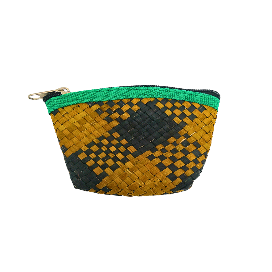 Colorful Handwoven Buri Coin Purse with Zipper - Eco-Friendly and Stylish