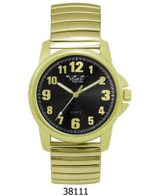 Load image into Gallery viewer, Gold-Tone Milano Quartz Watch with Easy-Read Black Dial
