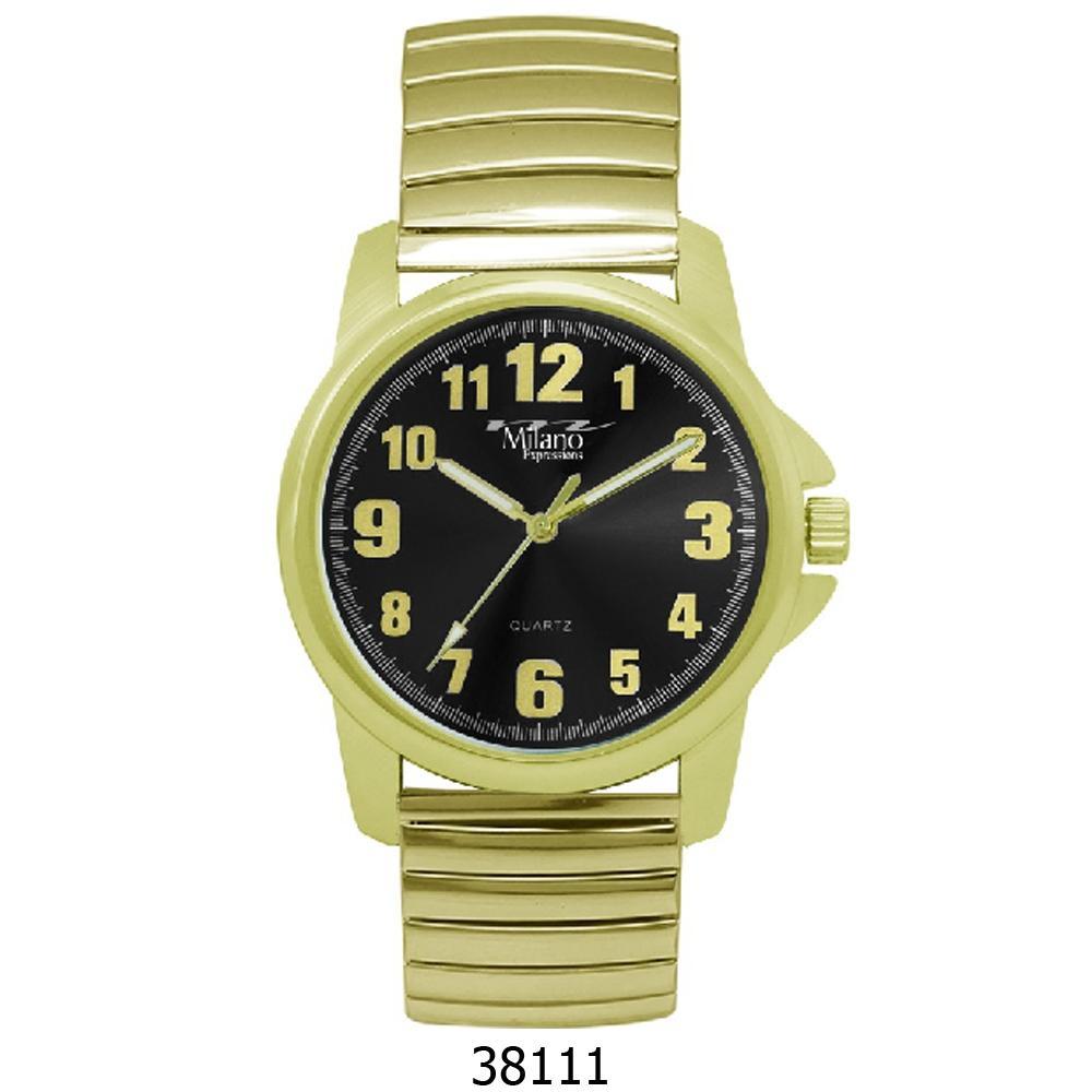 Gold-Tone Milano Quartz Watch with Easy-Read Black Dial