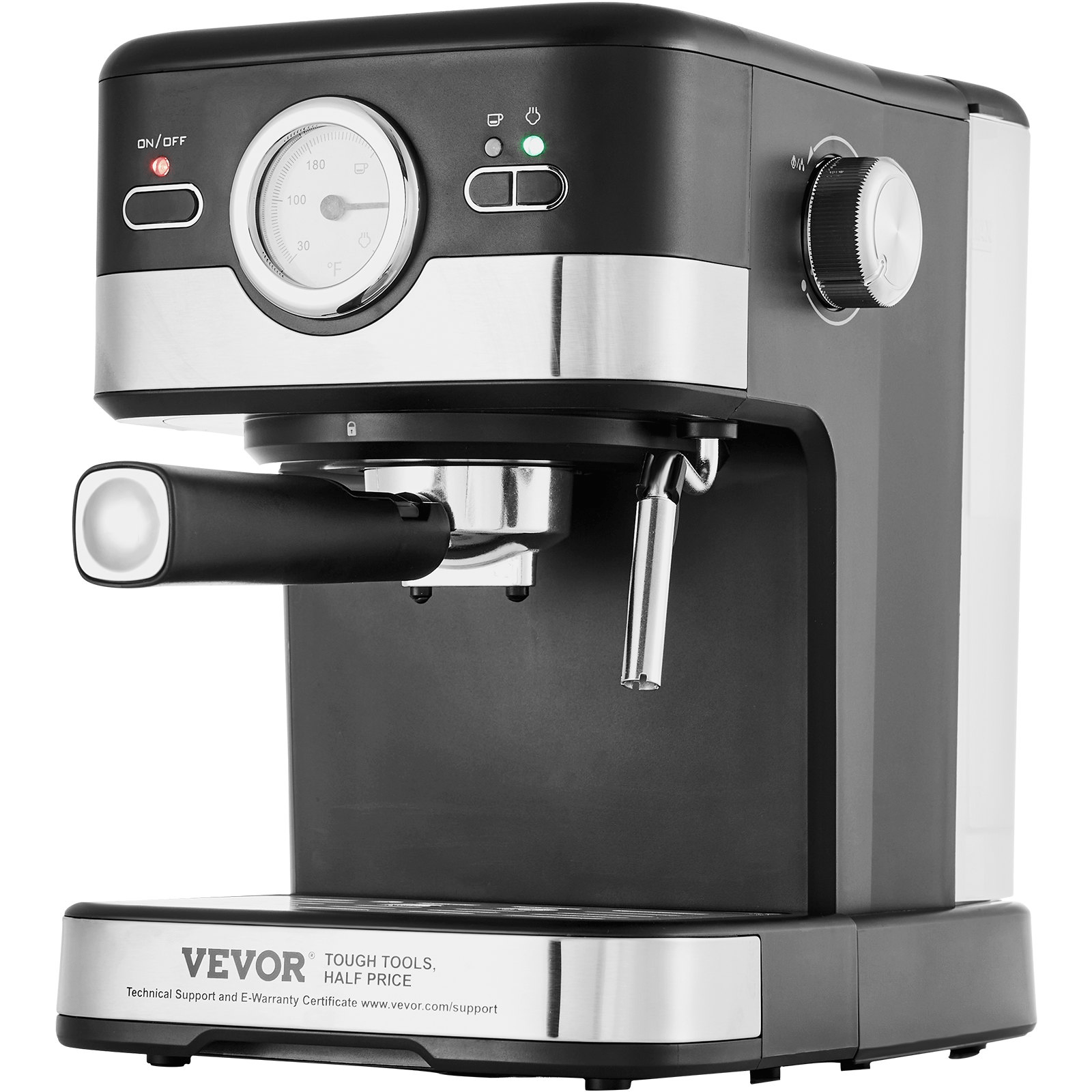 VEVOR Espresso Machine, 15 Bar Semi-Automatic Espresso Maker with Milk