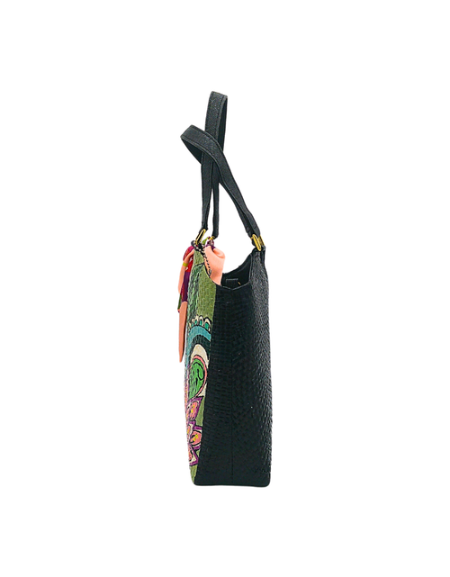 Load image into Gallery viewer, Handwoven Pandan Handbag with Vibrant Floral Design and Scarf - Eco-Friendly and Versatile
