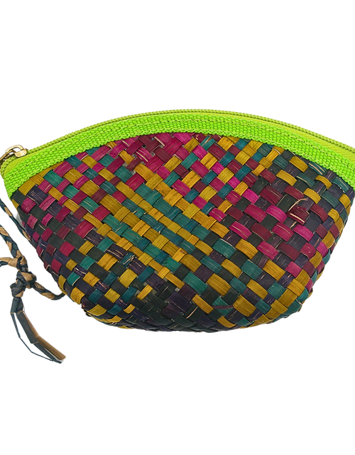 Load image into Gallery viewer, Colorful Handwoven Buri Coin Purse with Zipper - Eco-Friendly and Stylish
