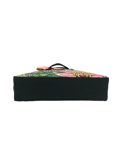 Load image into Gallery viewer, Handwoven Pandan Handbag with Vibrant Floral Design and Scarf - Eco-Friendly and Versatile
