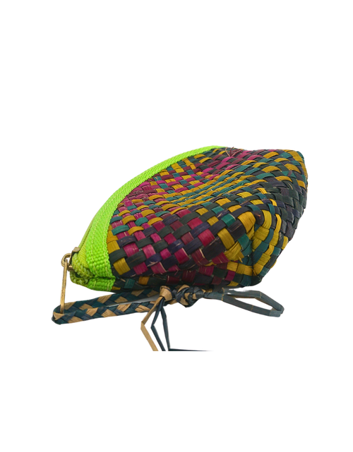 Load image into Gallery viewer, Colorful Handwoven Buri Coin Purse with Zipper - Eco-Friendly and Stylish
