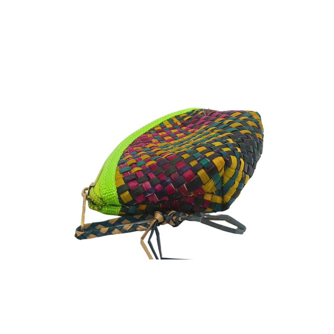 Colorful Handwoven Buri Coin Purse with Zipper - Eco-Friendly and Stylish