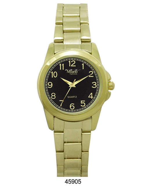 Load image into Gallery viewer, Gold-Tone Milano Quartz Watch with Black Dial
