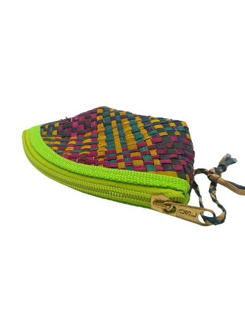 Load image into Gallery viewer, Colorful Handwoven Buri Coin Purse with Zipper - Eco-Friendly and Stylish
