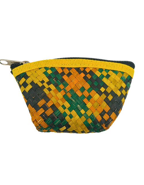 Load image into Gallery viewer, Colorful Handwoven Buri Coin Purse with Zipper - Eco-Friendly and Stylish
