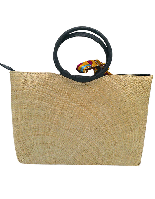 Load image into Gallery viewer, Handwoven Sabutan Hand/Shoulder Bag with Leather Handle - Stylish and Eco-Friendly Design
