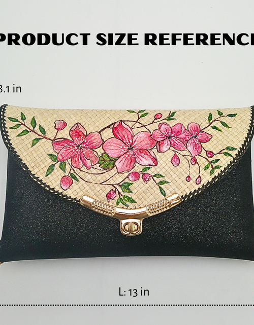 Load image into Gallery viewer, Elegant Handwoven Pandan Clutch with Floral Design - Eco-Friendly Evening Purse
