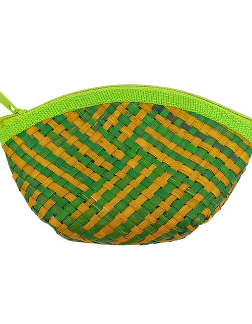 Load image into Gallery viewer, Colorful Handwoven Buri Coin Purse with Zipper - Eco-Friendly and Stylish
