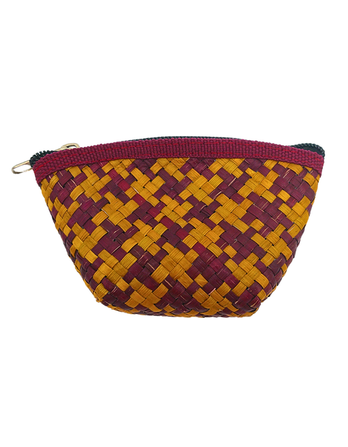 Load image into Gallery viewer, Colorful Handwoven Buri Coin Purse with Zipper - Eco-Friendly and Stylish
