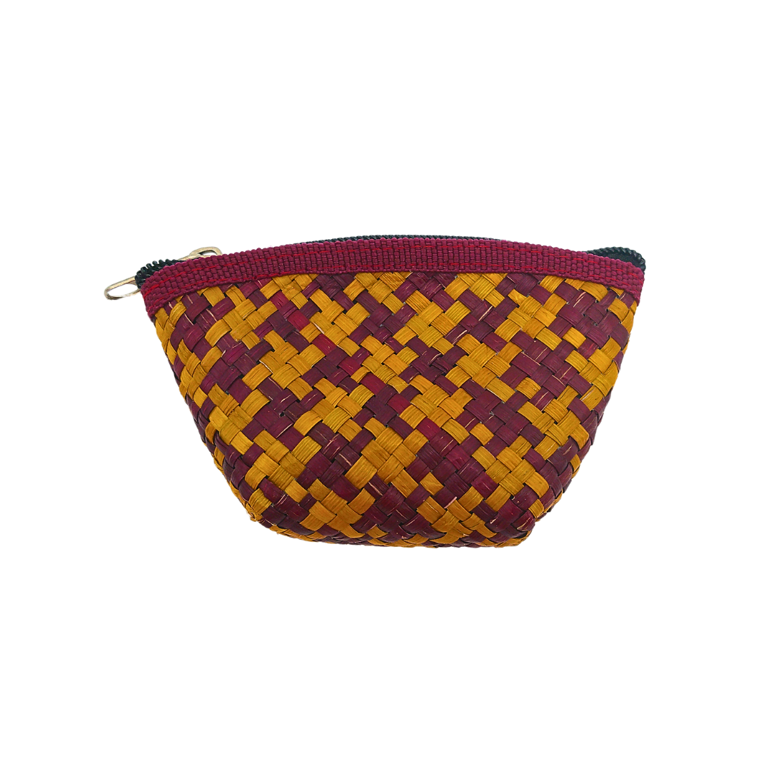 Colorful Handwoven Buri Coin Purse with Zipper - Eco-Friendly and Stylish