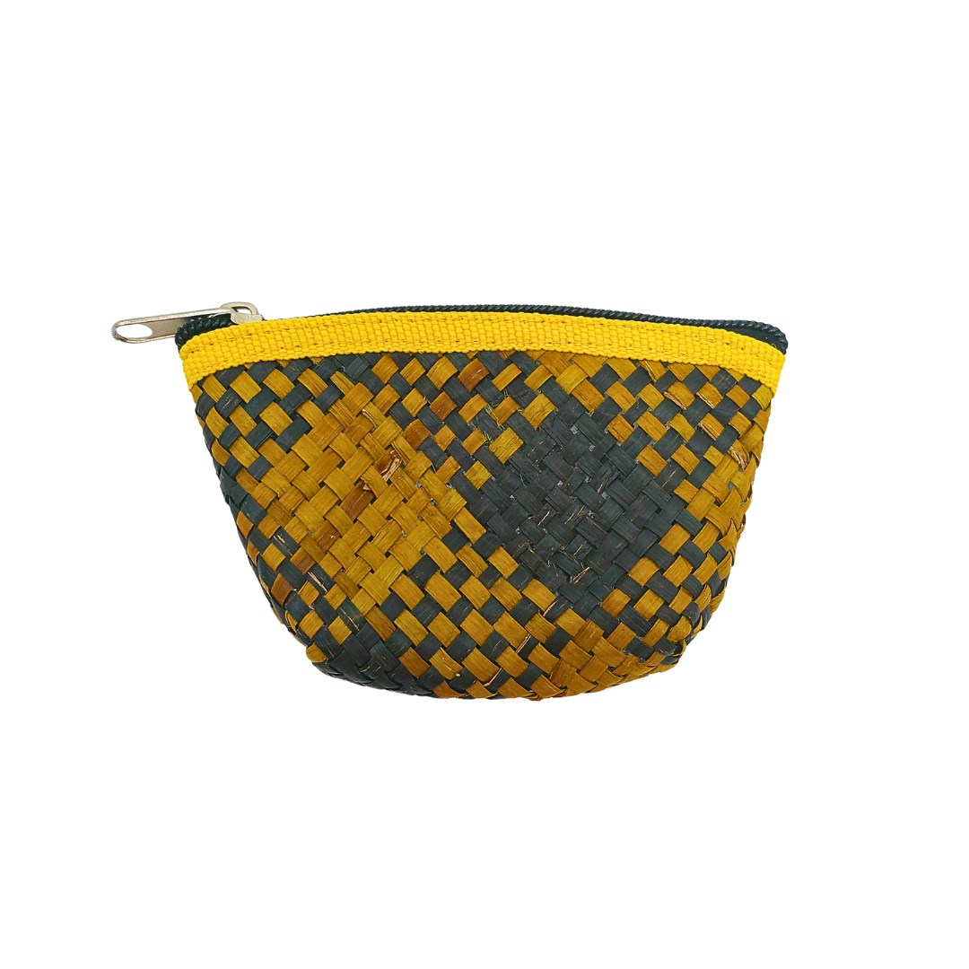 Colorful Handwoven Buri Coin Purse with Zipper - Eco-Friendly and Stylish