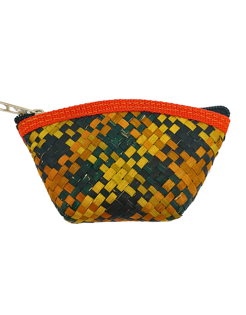 Load image into Gallery viewer, Colorful Handwoven Buri Coin Purse with Zipper - Eco-Friendly and Stylish
