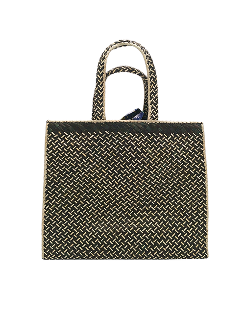 Load image into Gallery viewer, Elegant Handwoven Pandan Handbag with Scarf Accent - Eco-Friendly and Stylish
